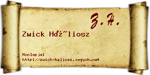 Zwick Héliosz névjegykártya